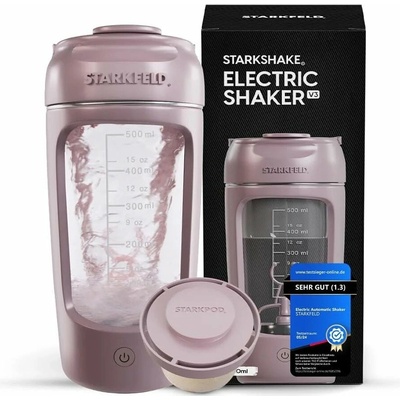 STARKFELD Přenosný elektrický shaker na protein 650 ml, růžový