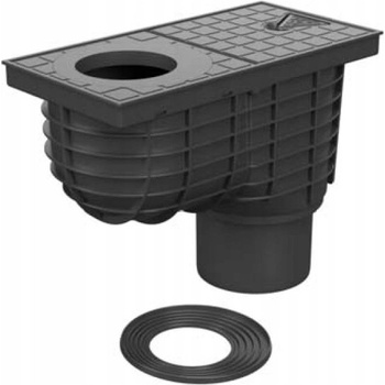 Chudej Strešný lapač Kanalizačná vpusť spodná štandard D125 mm čierna KV125ST