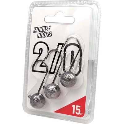 Monkey Lures Jigová hlava MNKY Hook Raw vel.4 3g 3 ks