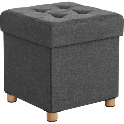 SongmicsHome Oto taburet s úložným prostorem na nožičkách 38 x 38 x 40 cm antracitová