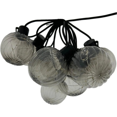 Baterie Centrum LED външен декоративен гирлянд 10xLED/0, 15W/230V 6, 8 m IP44 черен/димчат (BC0770)