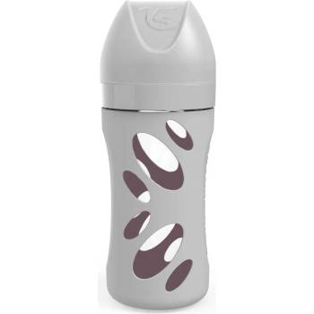 Twistshake Стъклено шише против колики Twistshake - Сиво, 260 ml (78679)