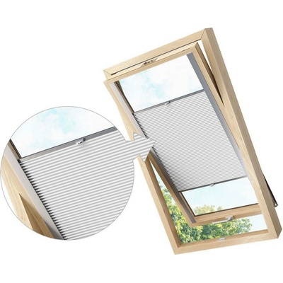 Zebra-shop Zatemňovací Plissé Pro Střešní Okno BÍLÁ PM01 Velux P08 stříbrná