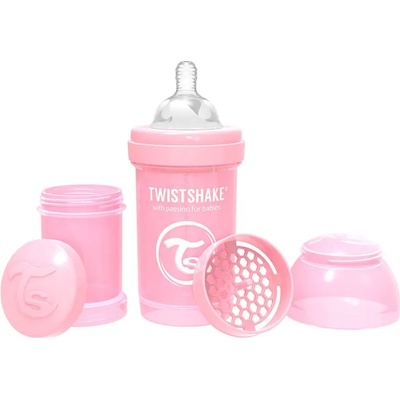 Twistshake Бебешко шише против колики Twistshake Anti-Colic Pastel - Розово, 330 ml (78261)