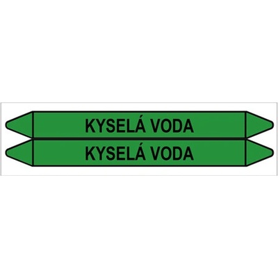 Značení potrubí, kyselá voda,2 ks, 450 × 52 mm PZ 008702