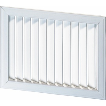 Image 1 of Dalap Бяла вентилационна PVC решетка с фиксирани жалузи 603x603 мм (5340)