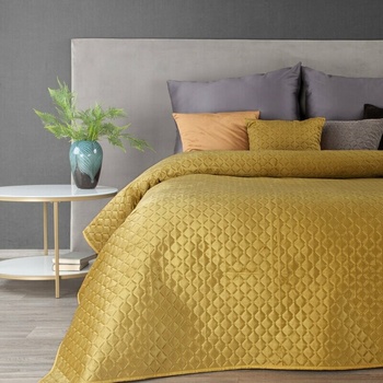 Takoy Prehoz DIMON 220x240 cm zo zamatu prešívaný do geometrického vzoru-HF-459531