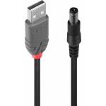 Lindy Захранващ кабел Lindy, от USB-A(м) към DC(м), 1.5m, 4.5W, черен (70267)