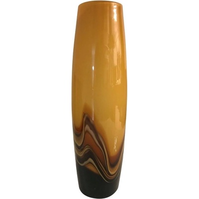 Skleněná váza válcová hnědá, výška 40 cm