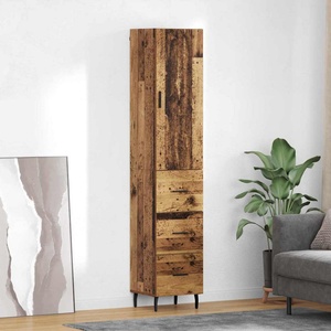 vidaXL Висок шкаф Старо дърво 34, 5 x 34 x 180 см Инженерна дървесина (3415689)