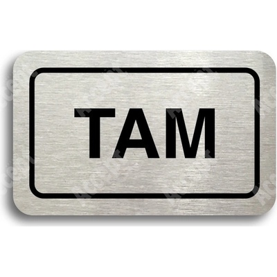 ACCEPT Tabulka SEM - TAM - typ 02 (80 x 50 mm) - stříbrná tabulka - černý tisk