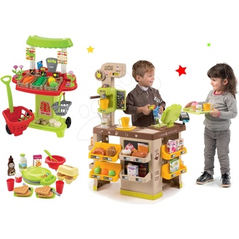 Smoby set kavárna s Espresso kávovarem a zeleninový stánek, vaflovač s vaflemi 350214-13
