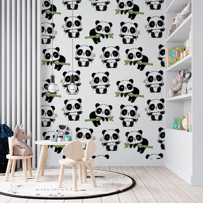 Sablio Tapeta Pandy s vetvičkou, rozmery 336x220 cm