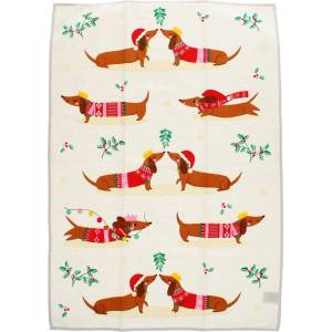 Rex London Памучна кърпа за съдове 70x50 cm Festive Sausage Dog - Rex London (30738)