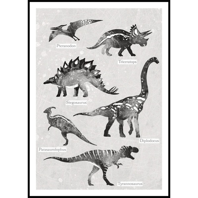 Jen tak z lásky Plakát Dinosauři Rozměr plakátu: 40 x 50 cm, Varianta dinosaurů: S popisky