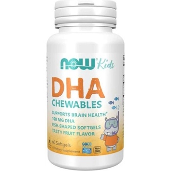 NOW Kid's Chewable DHA, 60 капсули, Now
