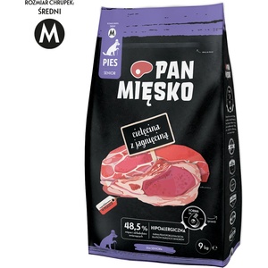 Pan Mięsko Телешко с агнешко М 9 кг (за възрастни кучета)