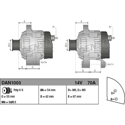 Alternátor DENSO (DE DAN1003)