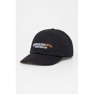 Superdry Памучна шапка с козирка Superdry в черно с апликация (W9010168A.02A)