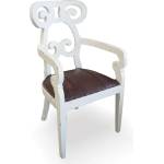 EX Home Стол EX Home модел Magnolia с подлакътници, Бял, Махагон масив