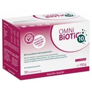 OMNi BiOTiC 10 | Antibiotic? Supplement your gut flora | Recommended from the first day of antibiotic therapy | Powder | For daily use | With Inulin | Vegan | Gluten-free | 30 servings - 41122