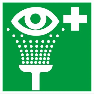 Piktogram Vymývanie očí - 100x100 mm, SAMOLEPKA PVC