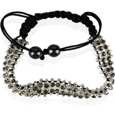 Bando náramok Crystal V950 čierny sivá