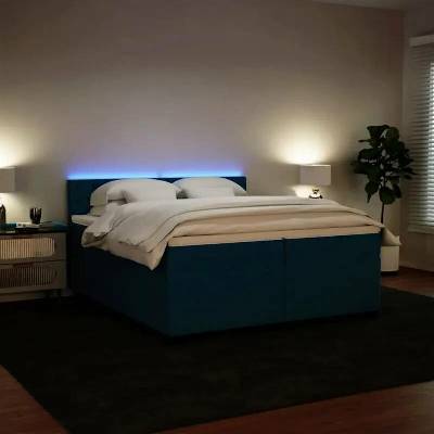 vidaXL 11461.3288718 Boxspring postel s matrací modrá samet