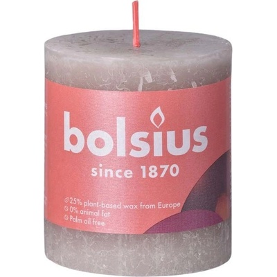 Bolsius Rustic Shine Válec 68x80mm Sandy Gray šedá