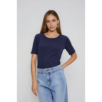 Moodo Тъмносиня блуза от рипсено трико Moodo Moodo | Bezhov | ЖЕНИ | XXL