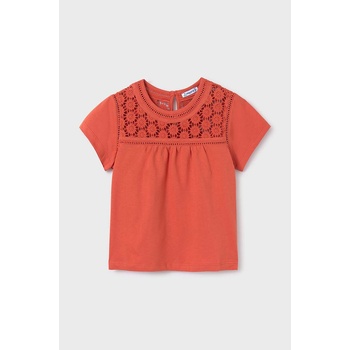 Mayoral Детска памучна блуза Mayoral в оранжево с изчистен дизайн (6005.8E.Junior.PPYH)