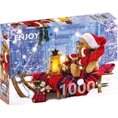 Enjoy Medvídci s čepicemi Santa 1000 dílků