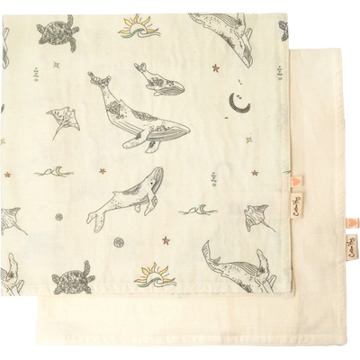 Cotton Hug Комплект бебешки пелени Cotton Hug - Океан, 70 х 70 cm, 2 броя (CH087)