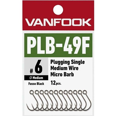 Vanfook PLB-49F Plugging Single Medium Wire Micro Barb vel.6 12 ks