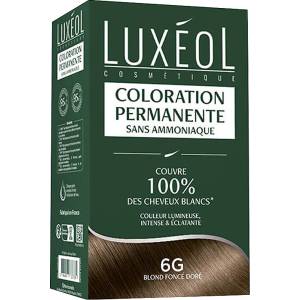 Luxéol Трайна боя за коса без амоняк - Тъмно златисто русо 6g, с масла и растителни екстракти, 1 опаковка (337758 ntrv)