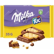 Milka TUC mléčná malá čokoláda z alpského mléka se slanými krekry TUC 35 g