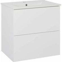 A - Interiéry Skříňka s umyvadlem Socrate 60 W bez úchytek, bílá fólie, lesk/bílý lak, lesk, 61,5x62x47