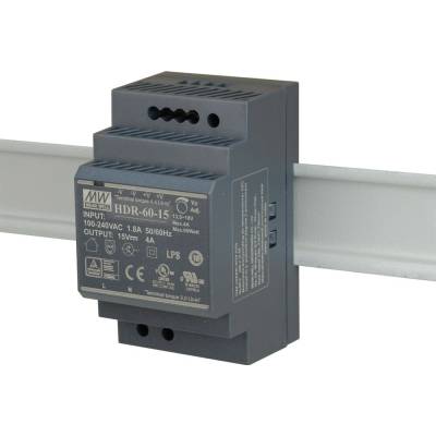 SPÍNANÝ NAPÁJECÍ ZDROJ PRO DIN RAIL MEAN WELL HDR-60-15 15V/60W/4A