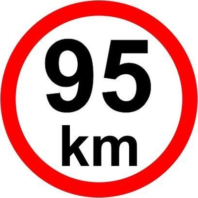 Traiva s.r.o Omezení rychlosti – 95 km/hod retroreflexní Verze: Samolepka ∅ 200 mm - Kód: 03717