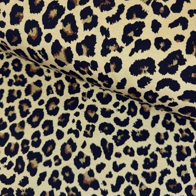 Teplákovina digital - Leopard na khaki