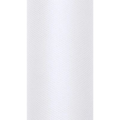 PartyDeco.pl Tyl BÍLÝ, šířka 15 cm, návin 9 m
