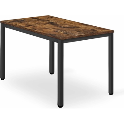 Textilomanie Černý jídelní stůl s deskou v dekoru rustikální hnědá TESSA 120 x 60 cm