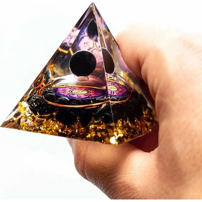 Orgonitová pyramída TURMALÍN 5 cm - OCHRANA