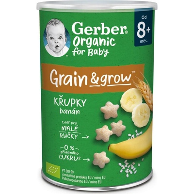 Gerber Organic CHRUMKY Rýžovo-pšeničné s banánem (od ukonč. 8. měsíce) 1x35 g