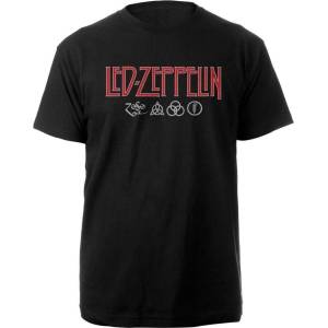 Led Zeppelin Logo & Symbols Black M Риза (LZTS01MB02)