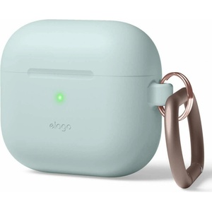 elago Защитен калъф Elago AirPods 3 Silicone Hang Case, за Apple AirPods 3, силиконов, с карабинер, зелен (EAP3HG-HANG-MT)