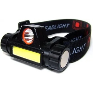  Акумулаторен LED челник, CREE LED + COB CREE LED, лента за глава и магнит, micro USB