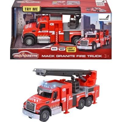 Majorette Autíčko hasičské Mack Granite Fire Truck kovové se zvukem a světlem 22 cm