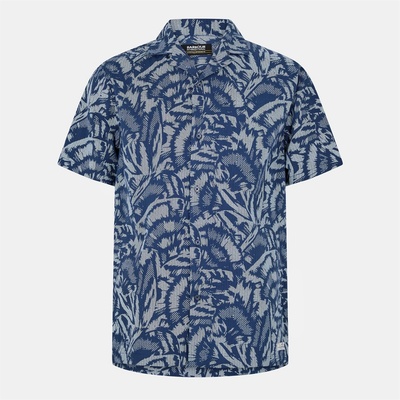Barbour International Риза с къс ръкав Barbour International Men's B. Intense Kew All Over Print Short Sleeve Shirt - Navy
