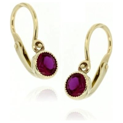 Zlatnictví U Kostela dětské zlaté náušnice s červeným kamínkem 236001520Č